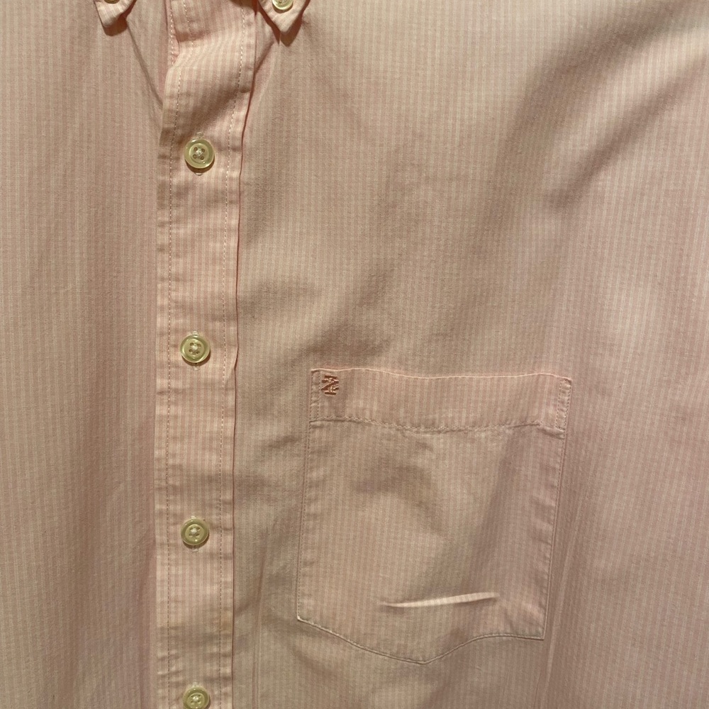 Big and Tall Izod Men's Light Pink Striped Button Down Shirt